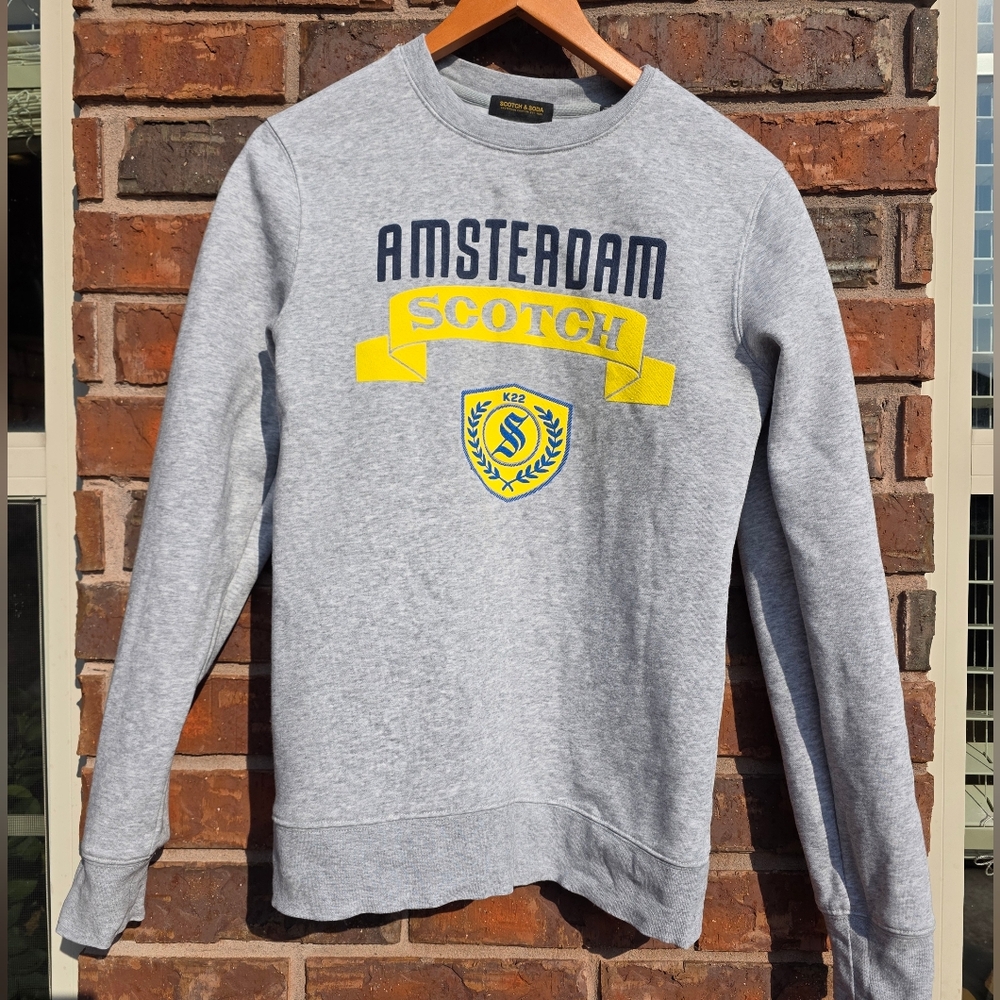 Scotch And Soda Sweatshirt Small Heather Gray Casual Comfy Travel